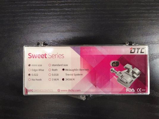 Μίνι/Standard 0.022''/0.018'' MIM Technology Ορθοδοντικές μεταλλικές αγκάλες με βάση από δίχτυ