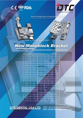 DTC Mim Monoblock Ορθοδοντική Λαζερική Οδοντική Κράρετα MBT Roth Metal Brace με 3W/Hook